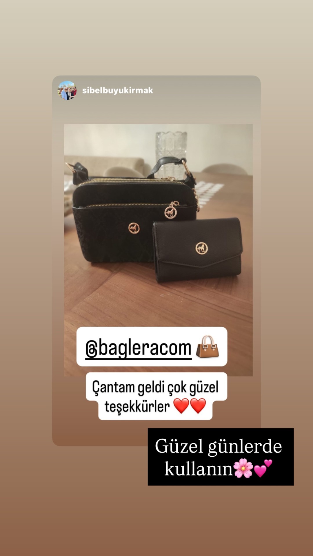 Çantam geldi çok güzel, teşekkürler ❤️